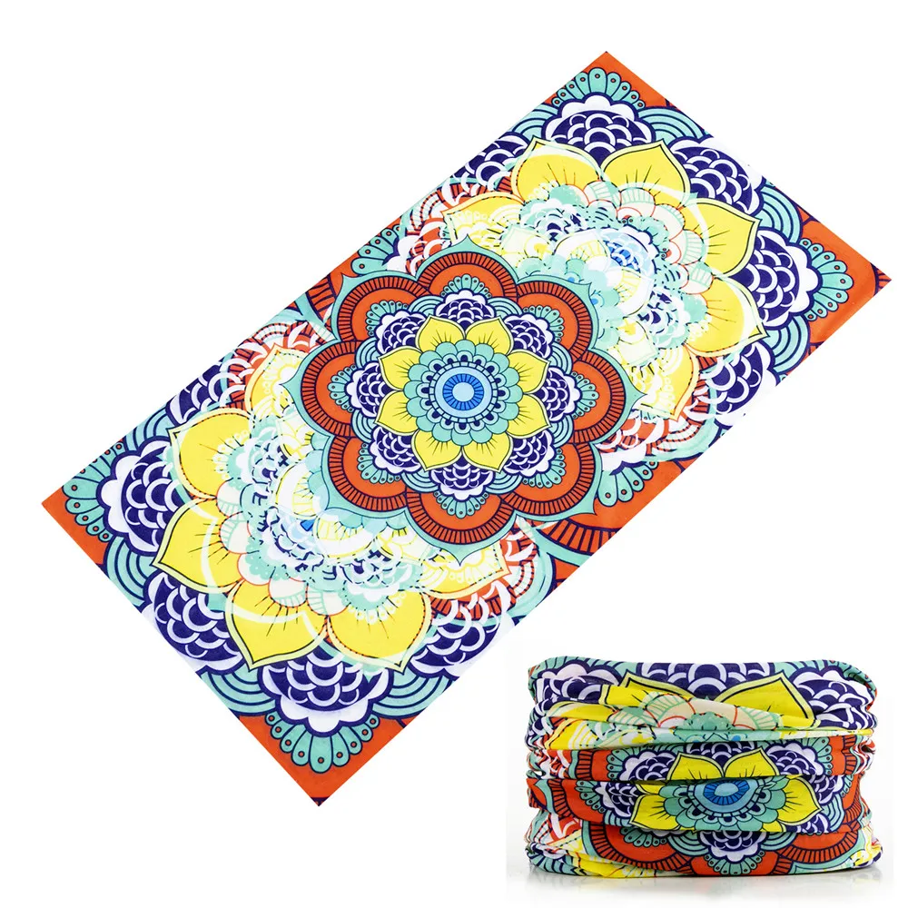 Bandanas For Men and Women With Beautiful Flower Stripes Design Magic Seamless Headband Bicycle Mask Fmale Male Neck Scarf