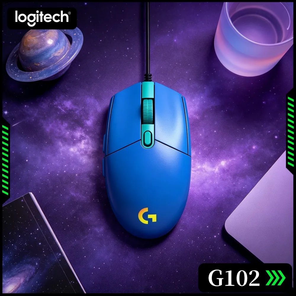 Logitech G102 Prodigy Wired Mouse,Accurate Tracking,Toggle‑Able DPI,Vivid RGB Lights For Private Home Computer Desks.