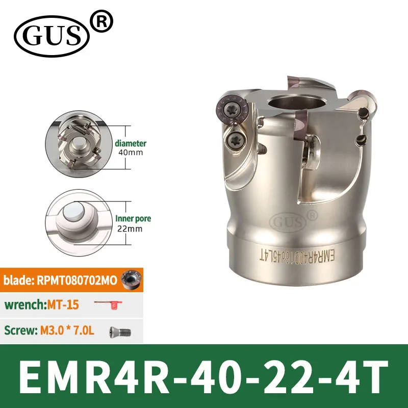 GUS EMR4R 5R Outer Diameter40 50 63 80 100mm Aperture 16 22 27 32 CNC Machining Collet For Milling Chuck RPMT0802 RPMW1003 Blade