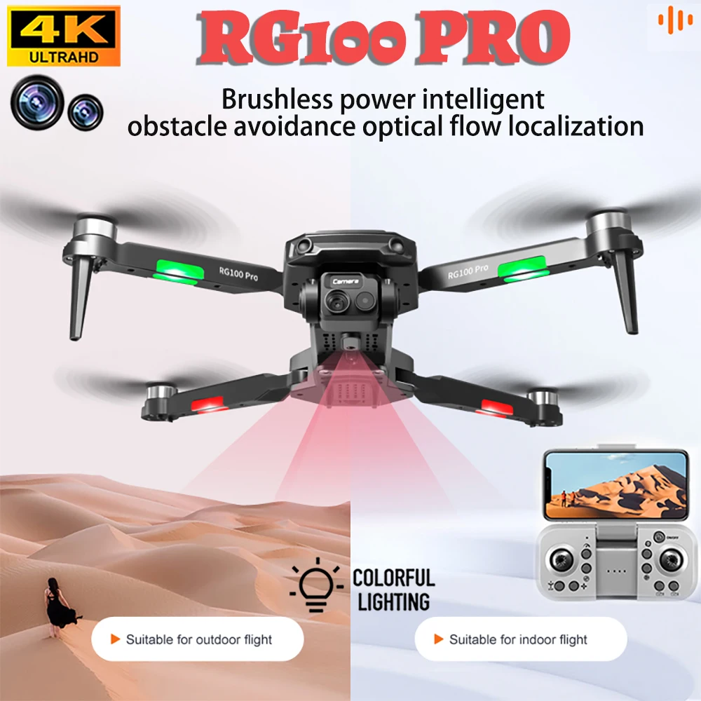 RG100 Pro Professional Drone 5G WiFi 4k High-Definition Dual Camera Three Sided Obstacle Avoidance ESC Brushless Quadcopter Toy