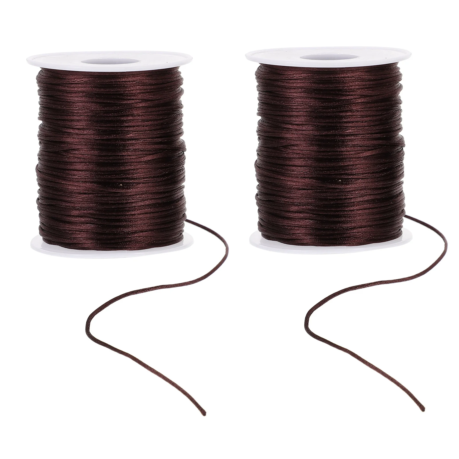 

2 Rolls Knitting Thread Breathable Chinlon Crochet Thread Rolls for Summer Hats Coaster Car Cushion DIY Crochet Supplies