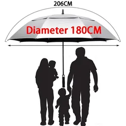 Double-deck Long Handle Umbrellas Sun Protection Reinforced Rain Umbrella Household Ultra Large Umbrellas Windproof Rain Gear