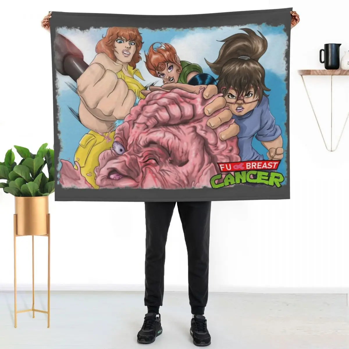 FU Breast Cancer Throw Blanket wednesday Bed Fashionable Thin Heavy For Sofa Thin halloween Blankets