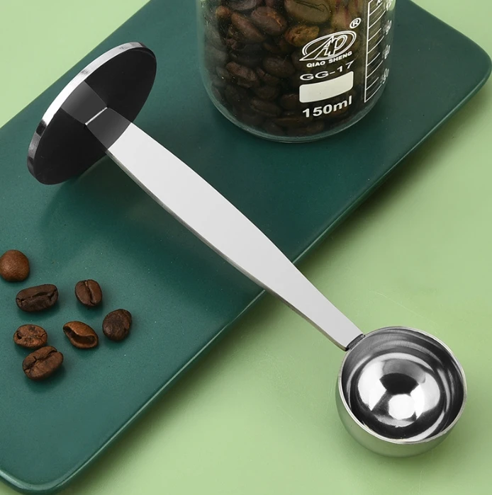 Stainless Steel Stand Tamper Spoon Tools 2 In 1 Coffee Scoop Portable Coffee Powder Measuring Scoops