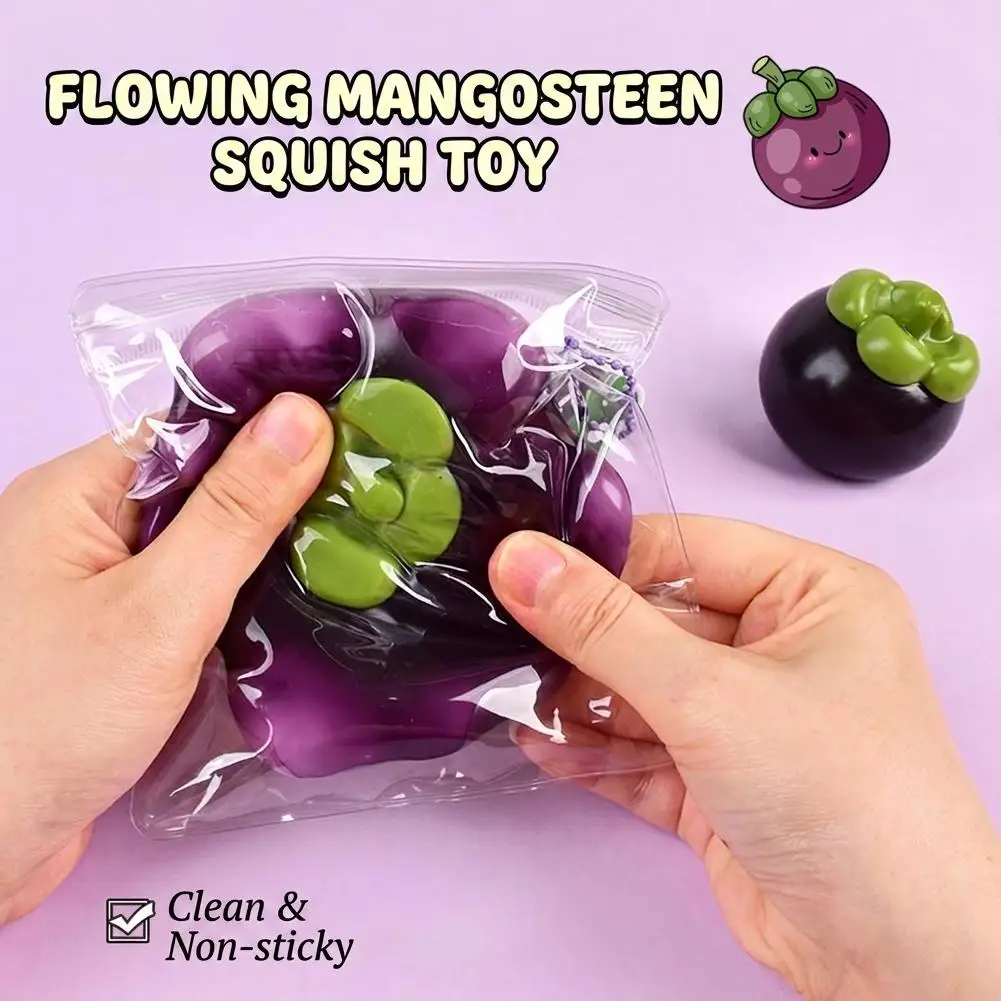 Mangosteen Squishy Toy Slow Rebound Stress Relief Fidget Toy Fluid Creative Squeeze Toy Anti Stress Toys for Adults Gifts