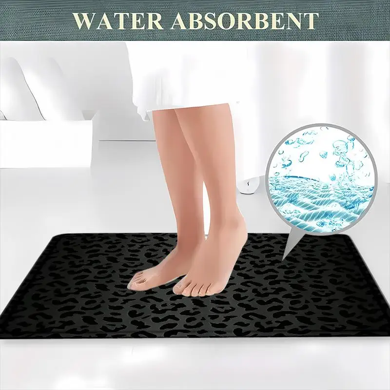 1Pc Bathroom Set That Instantly Transforms into a "Wild Aesthetic Show!" Leopard Print Bathroom Set, Blending Sophistication and Wild Charm into Everyday Life, Shower Curtain Set, Home Bathroom Decor, Includes Bathroom Mat, Toilet Mat, U-Shaped Mat, an Elegant Bathroom Decoration Essential, a Perfect Gift for Yourself, Friends, and Family. view 5