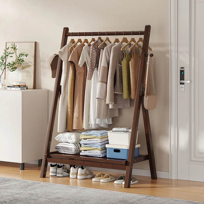 Internet Celebrity Folding Floor Hanger Bedroom Household Simple Coat Rack Drying Rack Hat Clothes Rack Household Goods