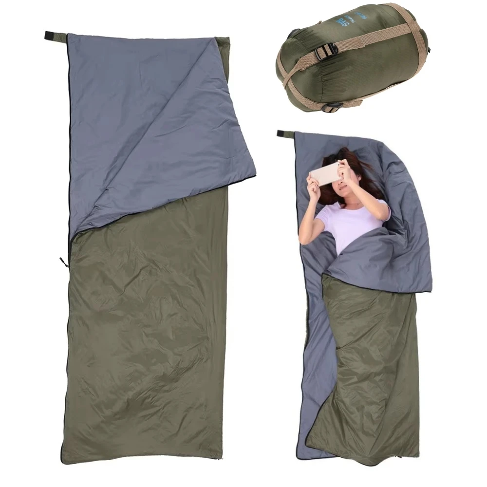 New Adult Envelope Sleeping Bag Outdoor Lightweight Portable Warm Weather Sleeping Bags With Compression Sack For Spring Autumn