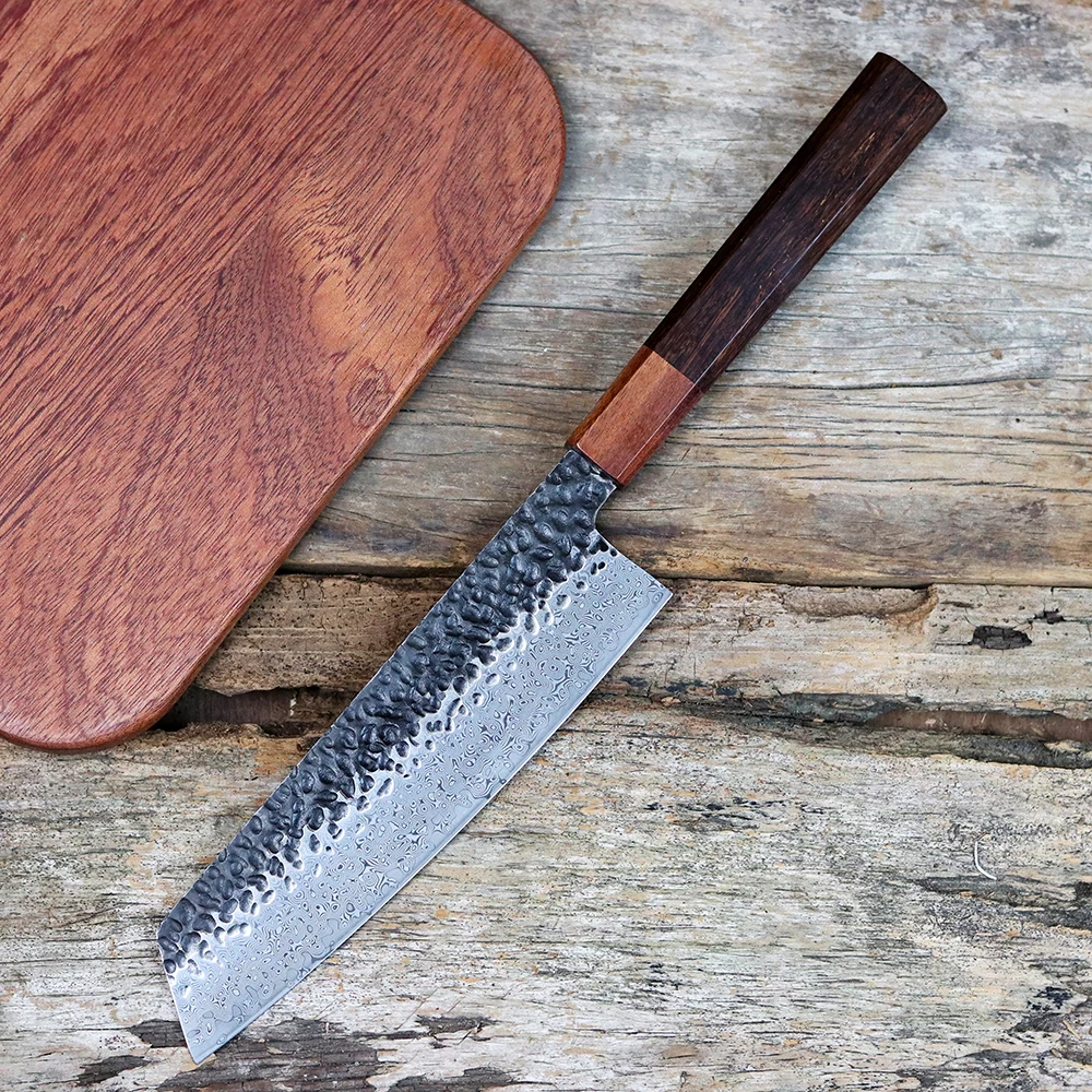 

8 Inch Handmade Chef VG10 Damascus Forged Steel Solid Wood Handle Kitchen Professional Cooking Kitchen Knife Slice EDC Knife