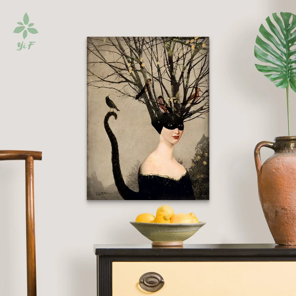 Branches Hair Witches Birds The Characters And The Cat Wall Art