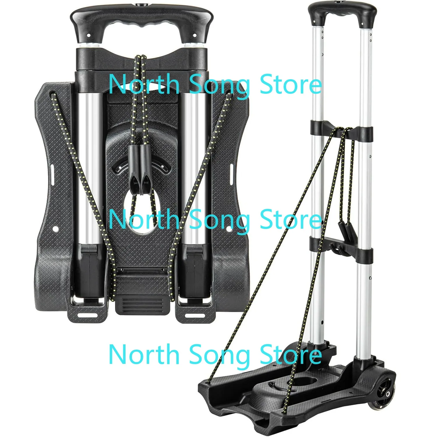 

Small Folding Hand Truck Dolly with 2 Wheels, Lightweight Aluminum Foldable Luggage Cart, Collapsible Cart Portable Dolly