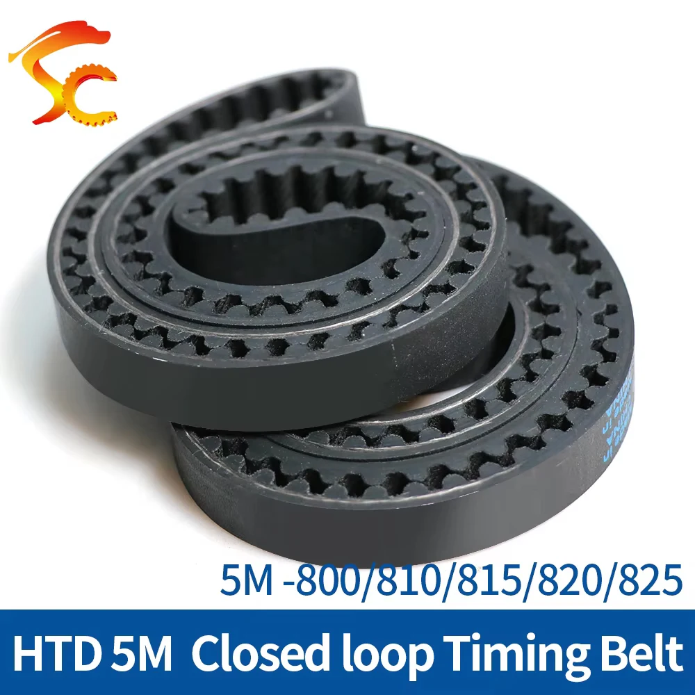 ONEFIRE 5M 800/810/815/820/825mm Timing Belt Width 10/15/20/25mm Closed Loop Rubber Synchronous belt Pitch 5mm