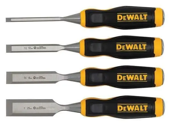 Chisel Set, 4 Pieces, 1, 3/4, 1/2, 1/4 In.