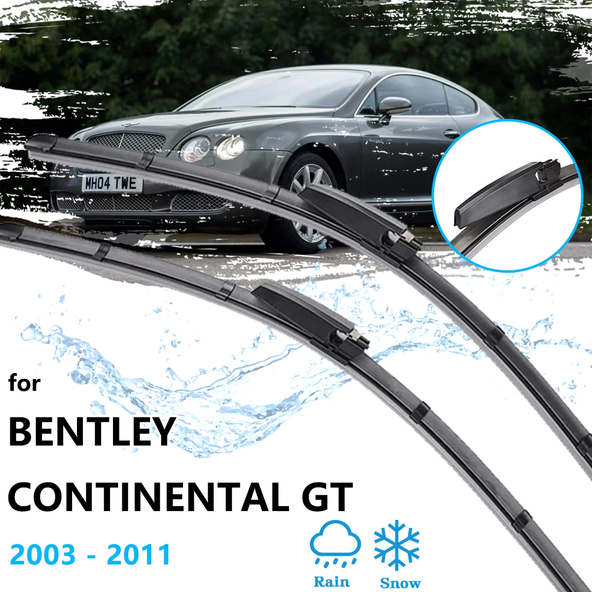 For Bentley Continental GT 2003~2011 Front Wiper Blades Rubber Window Windshield Windscreen Brushes Cleaning Car Accessories