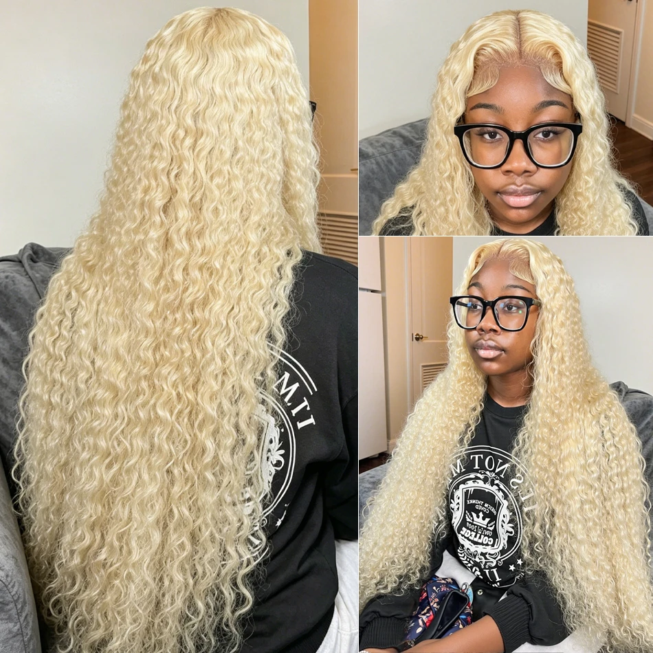 260 Density Indian Loose Wave Human Hair Wig 613 Honey Blonde Lace Front Wigs for Women 13x6 Curly Deep Wave Lace  Frontal Wigs