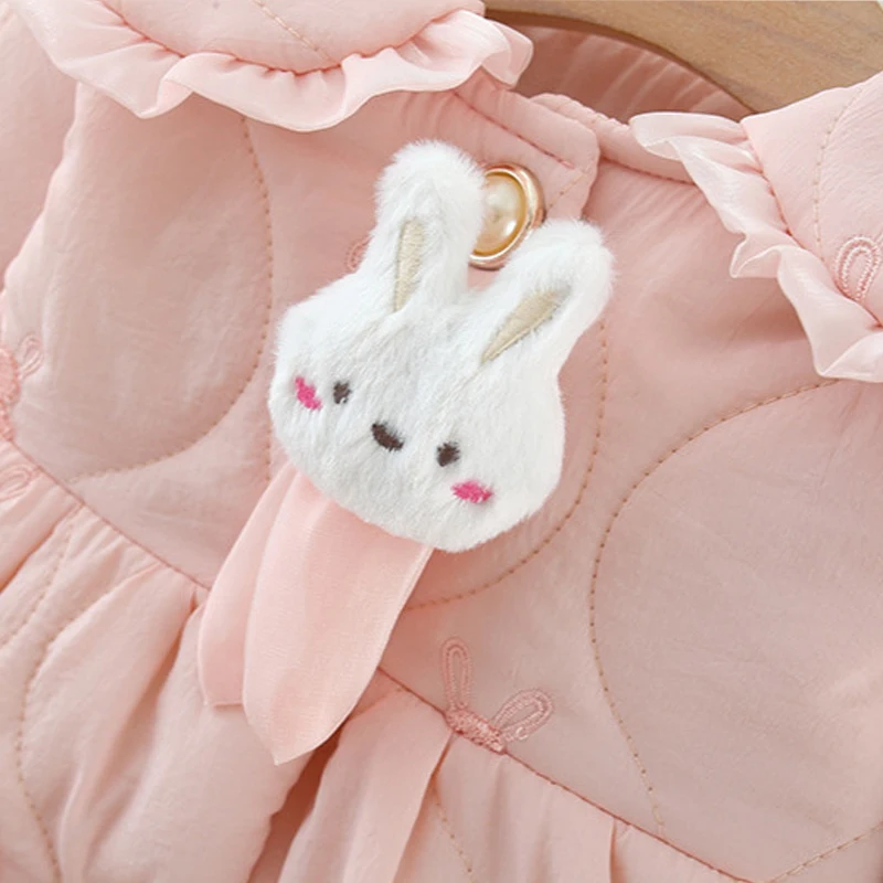 Winter New Thick And Warm Baby Girl Long Sleeved Coat, Sweet And Cute Children\'S Clothing (9 Months -3 Years Old)