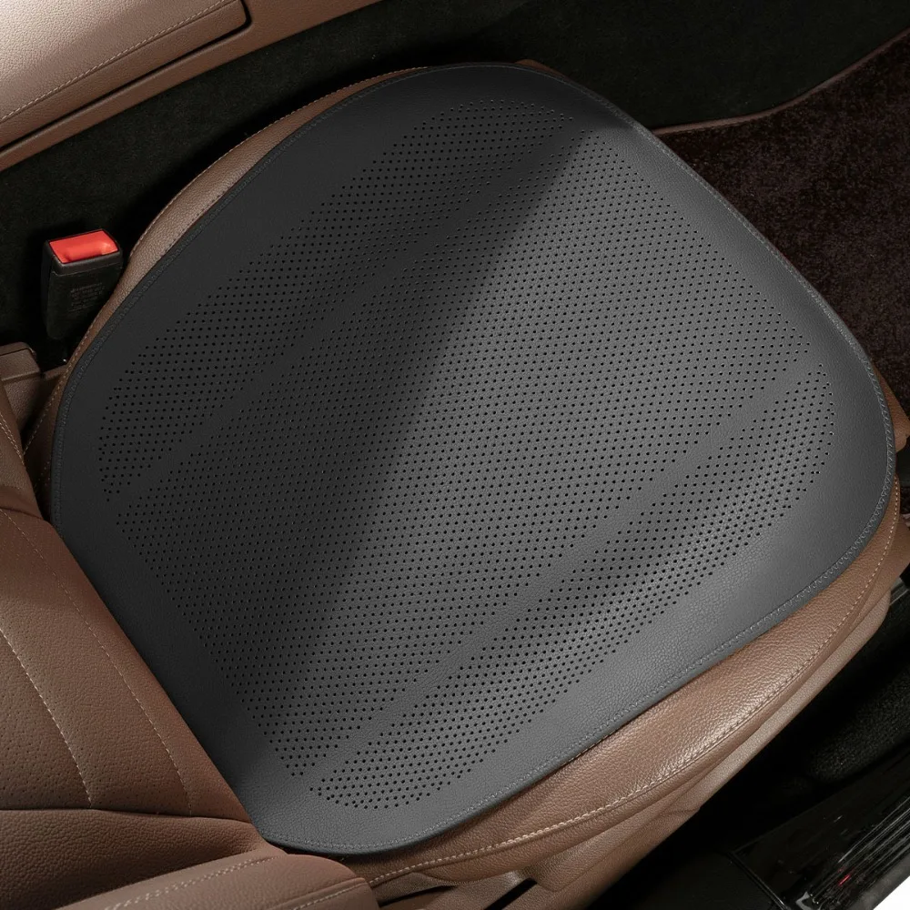 Universal Half-Pack Car Seat Cushion PU Leather Breathable Cool Cushion Solid Color Ventilated Seat Cushion Four-Season