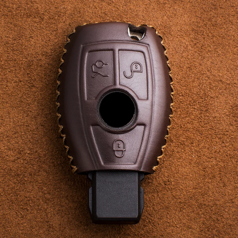 Genuine Leather Car  key Fob Cover For   A B R G Class GLK GLA w204 W251 W463 W176  key