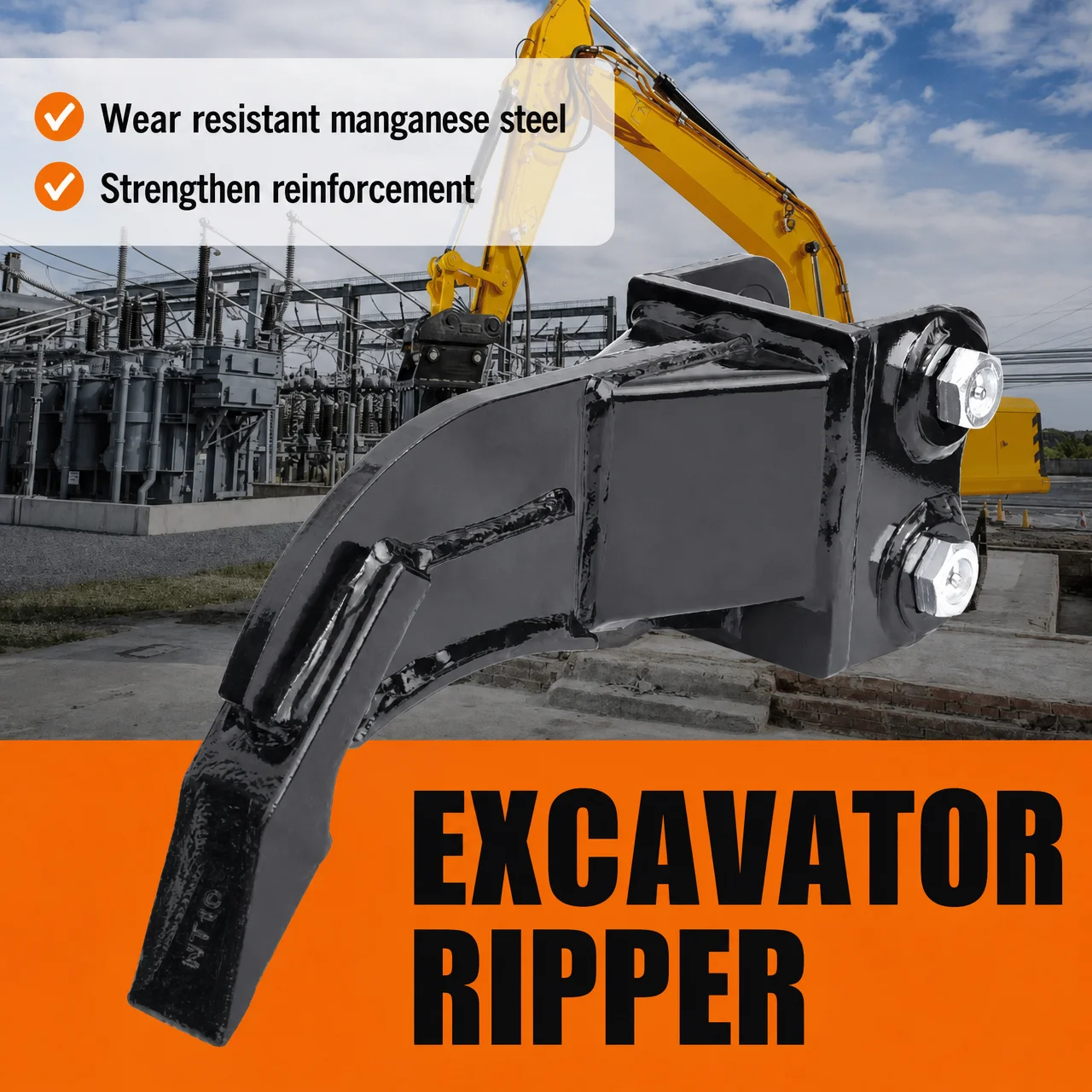 Mini Excavator Ripper Attachment Heavy Duty Rock Ripper for 0.8 To 1.5 Ton Compact Mini Digger Excavator Accessories