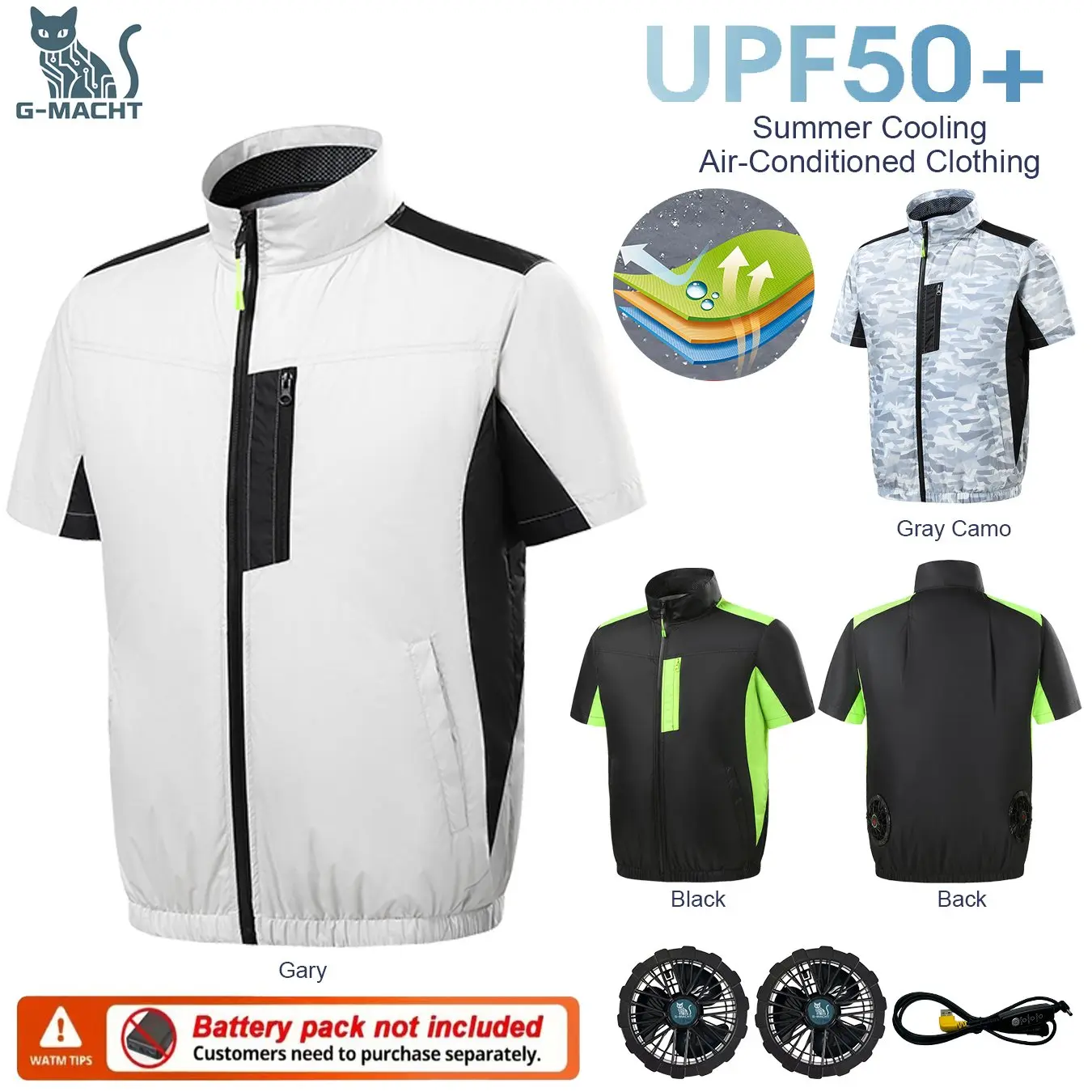g-macht-men's-usb-cooling-fan-short-sleeve-vestair-conditioned-heat-resistant-welding-labor-workwear-power-supply-not-included