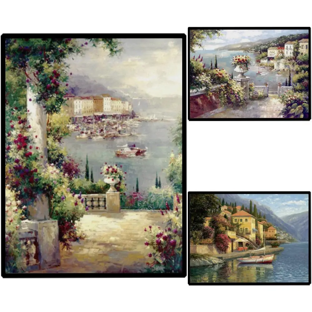 Tuscan Countryside Canvas Art Print Large Italian Landscape Painting Impressionist Modern Wall Decor for Living Room Hallway