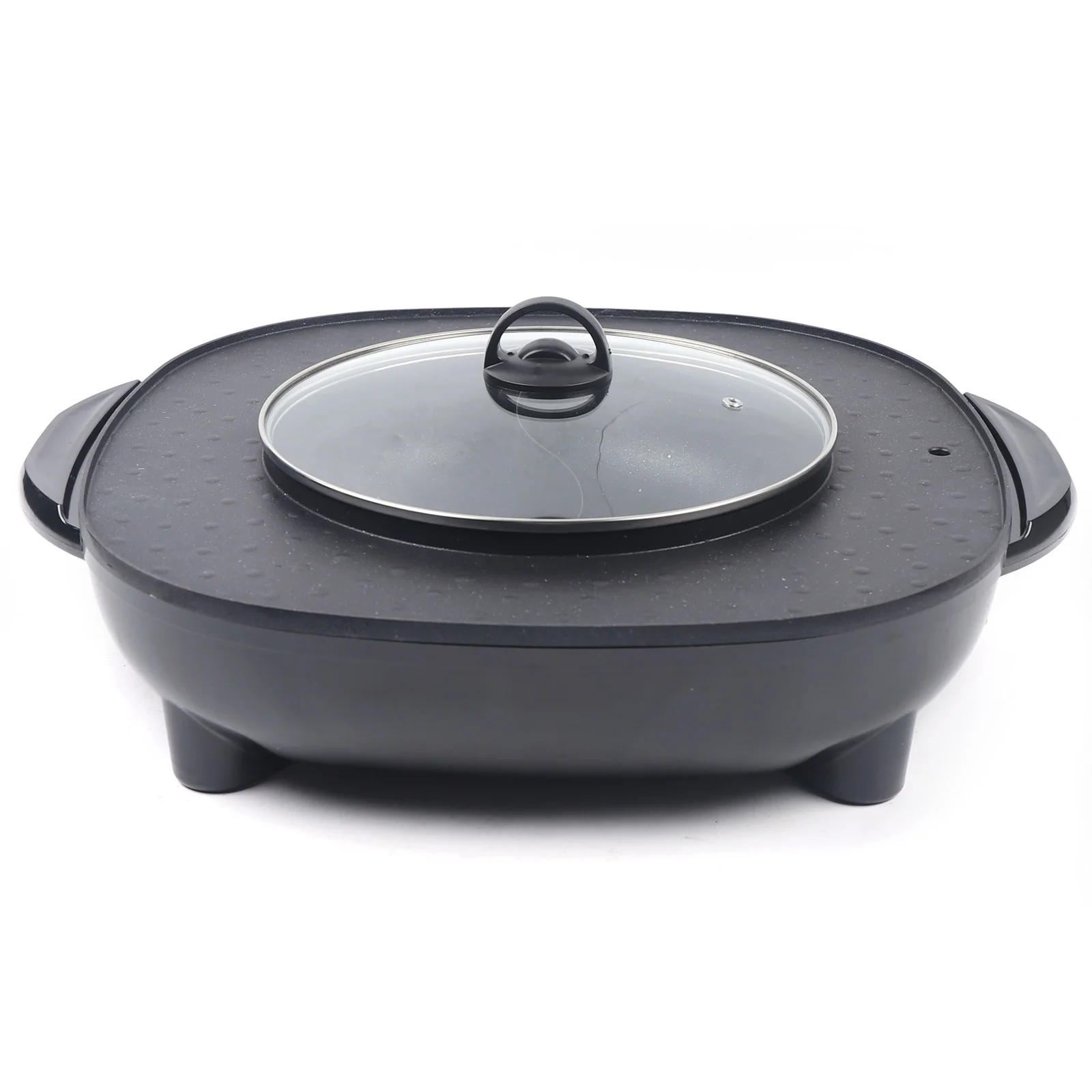 Marmite électrique 4000W avec gril, double puissance, capacité 3-4L, revêtement antiadhésif, parfait pour le barbecue à domicile et le plaisir des marmites chaudes