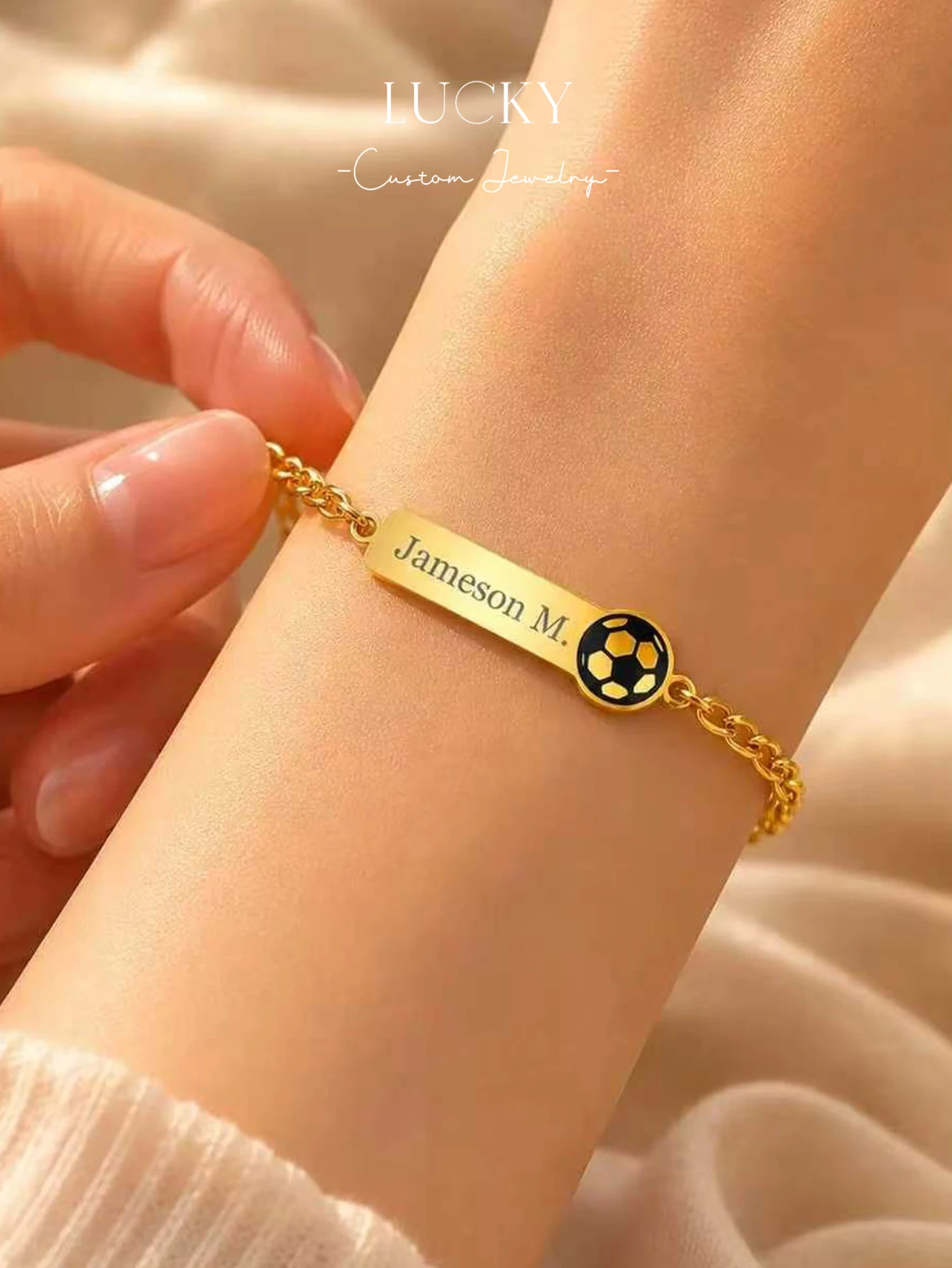 Women's Customizable Name Bracelet, Simple Daily Style