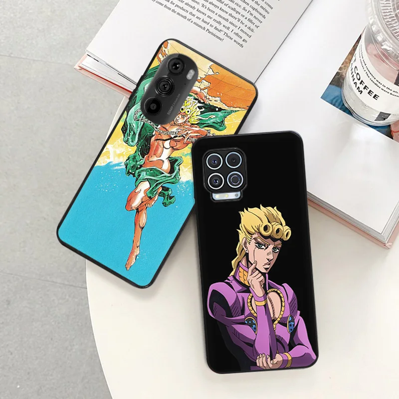 Matte Phone Cases for Motorola Moto G31 G50 G30 G51 G60 G71 G22 G32 G52 G72 G53 G73 G9 Giorno Giovanna JoJo Black Soft Cover