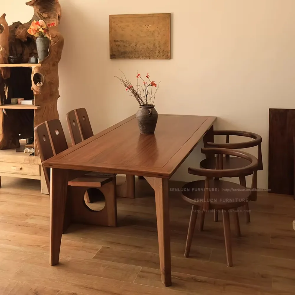 

Unique style dining table | Solid wood workbench, desk, antique furniture