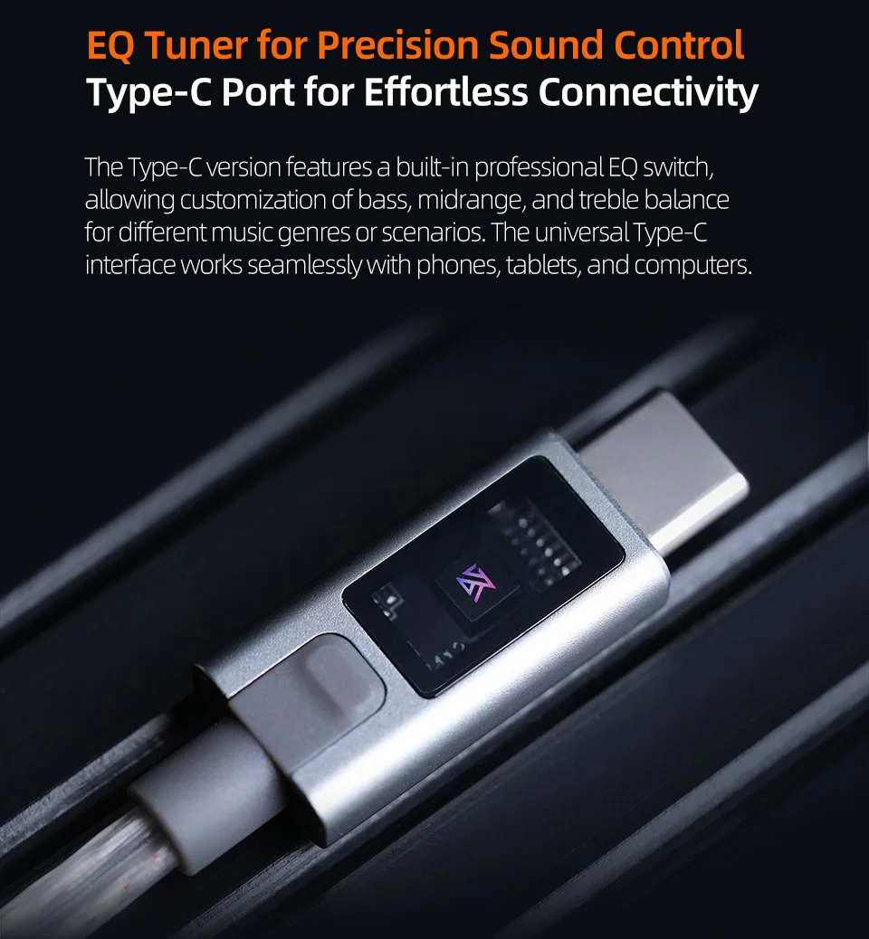  KZ M2 Dual Versilbertes Upgrade-Kabel, Hochauflösend mit Dual-Mikrofon, USB Typ-C, 3,5-mm-Stecker, optionales Upgrade-Kabel für Kopfhörer – Detail 3