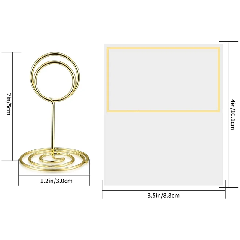 20 шт. Держатели для карточек, держатели для номеров стола, настольные держатели для карточек, золотая металлическая проволока, изображение/фото/написи/написи/ноты, простые в использовании