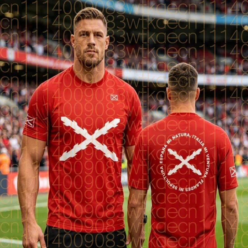 TESN Spanisches Herren-Sport-T-Shirt, lässige Mode, 3D-HD-Druck, atmungsaktives und bequemes Hemd, Street Youth Top Family Kids Tees