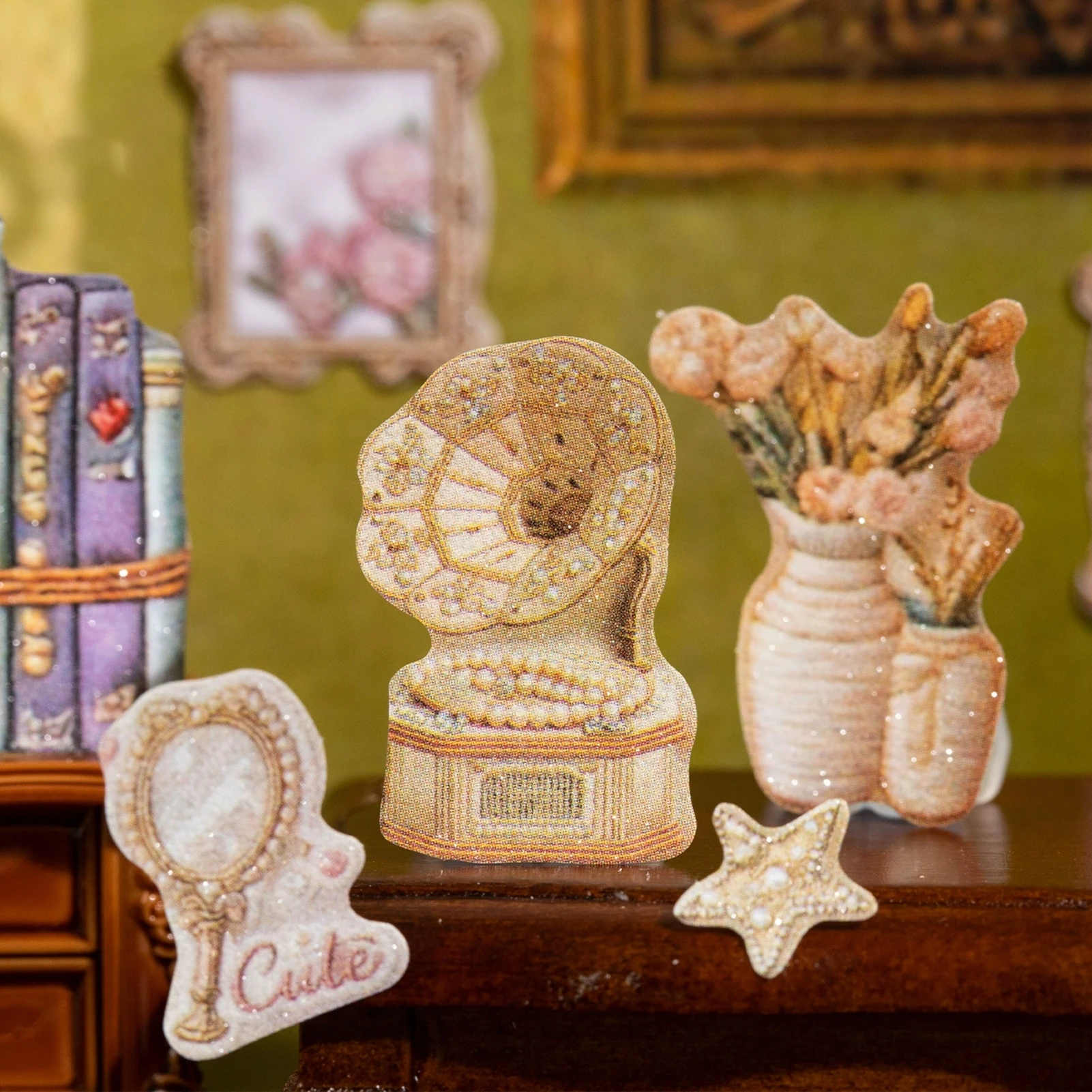 Vintage Oil Painting Flower Sticker Decor Diary Album Aesthetic Stationery Scrapbook Stickers material Student school supplies