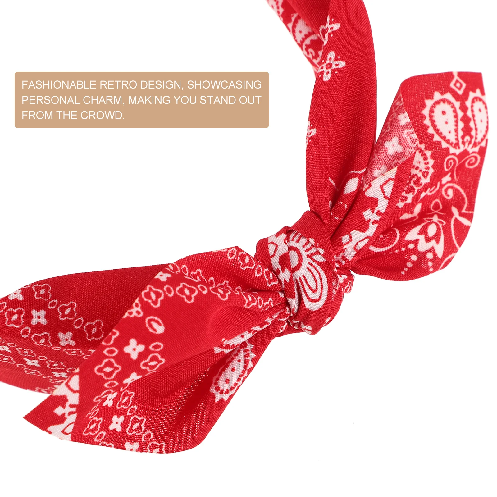 4 قطعة عصابات رأس زهرة خمر للنساء لينة مطاطا معقود إكسسوارات الشعر ريترو باندانا عقال رباط شعر أنيق للجميع #6