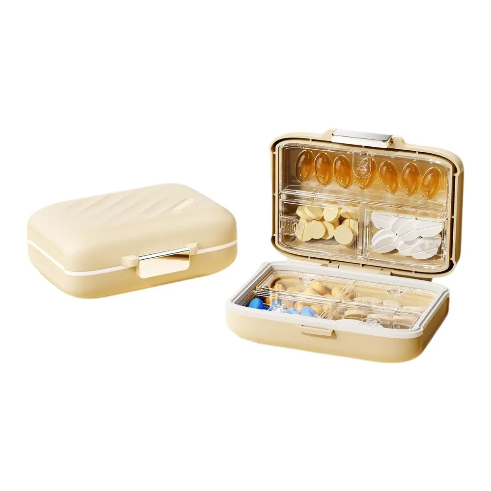 

Mini Portable 7 Grids Pill Box Sealed Light Proof Pill Storage Case Dustproof Weekly Pill Organizer Travel