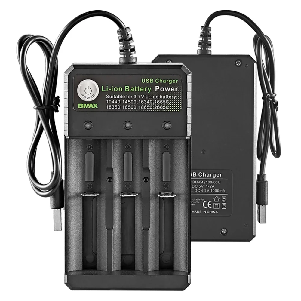 

3 слота USB Smart 18650 Зарядное устройство 4,2 В Литий-ионный аккумулятор Независимая зарядка 18650 18500 14500 16650 26650 Зарядное устройство для литиевых батарей