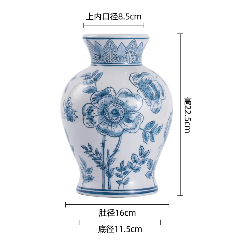 High Temperature Flower Vases Chinese Ceramic Vase Decoration Desktop Decoration Flower Utensils Sample Room Vase