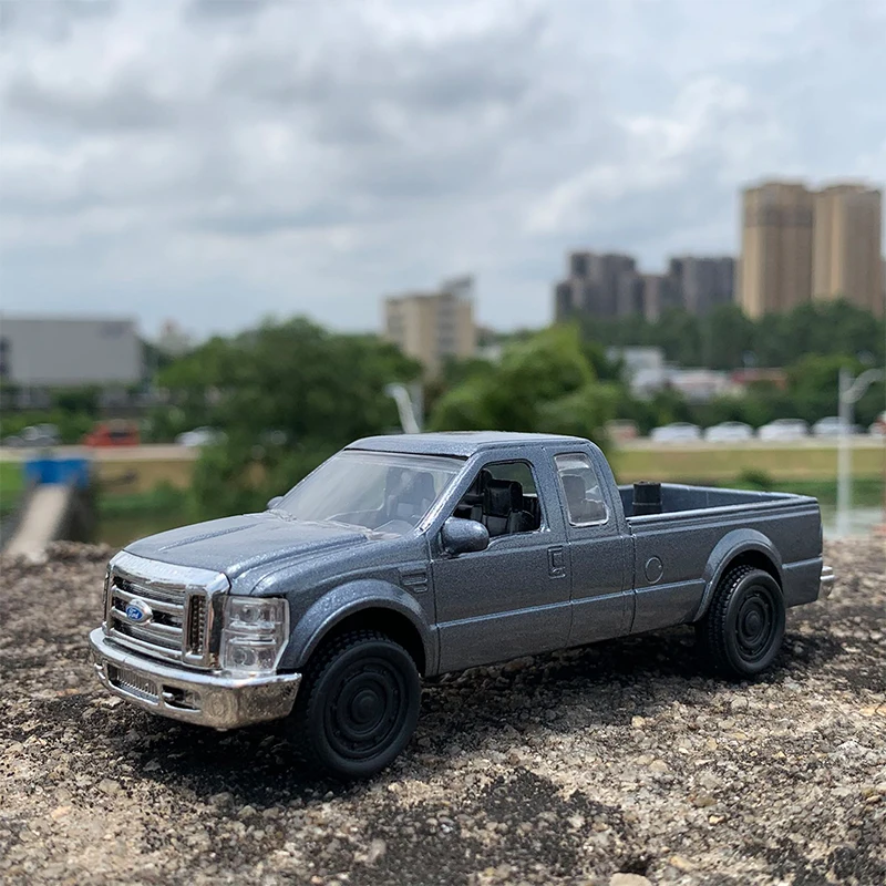 Diecast 1:43 Scale Pickup F250 Simulation Alloy Car Model Static Display Collectible Gift Ornaments Toy Souvenir