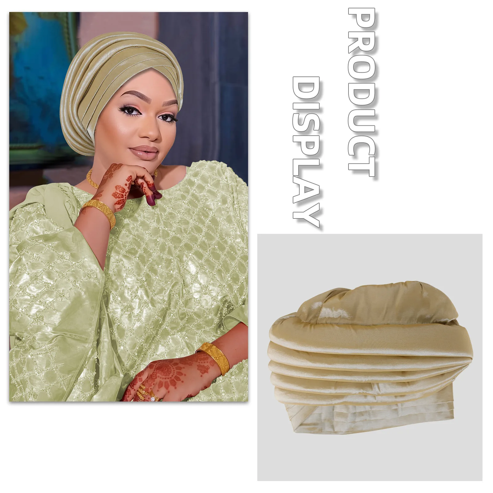 

Нигерия, африканские головные уборы геле, вечерние плиссированные тюрбаны, хиджаб, повязки на голову, женские мусульманские традиционные головные уборы, свадебные повязки на голову геле