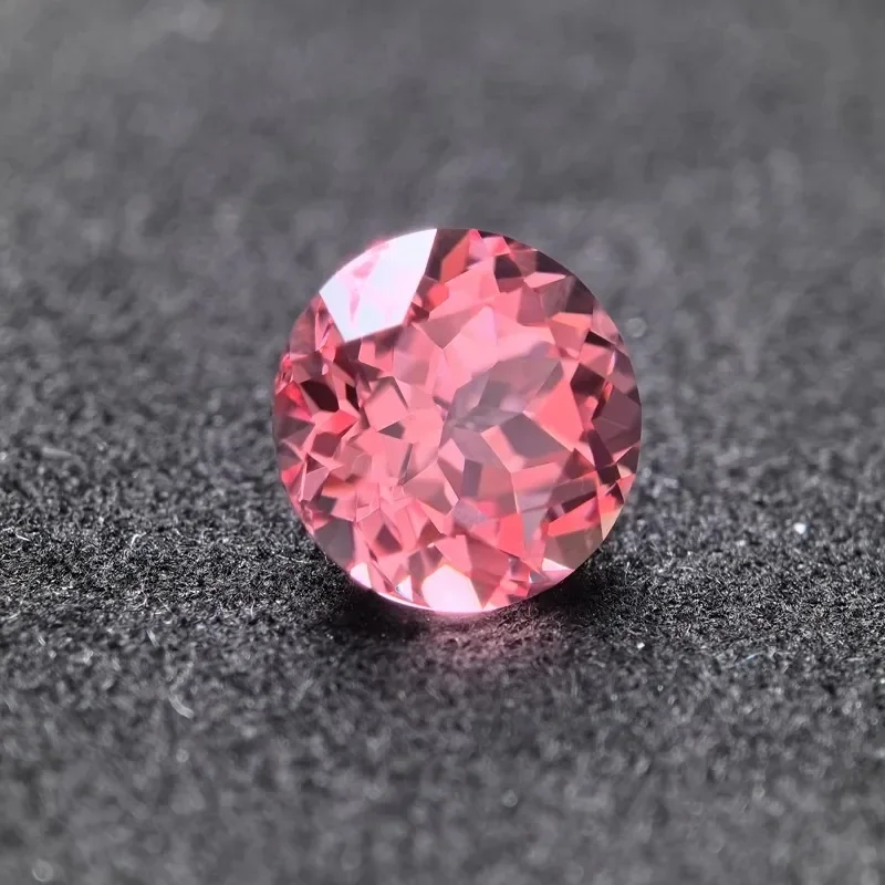 Perles de charme de forme ronde rose pour la fabrication de bijoux à bricoler soi-même, mariée de laboratoire, certificat AGL sélectionnable, matiques exécutives, qualité supérieure