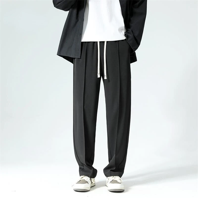

Korean-style Straight Casual Pants Male Loose Fashion Suit Pants Spring Summer Streetwear Long Mopping Trousers