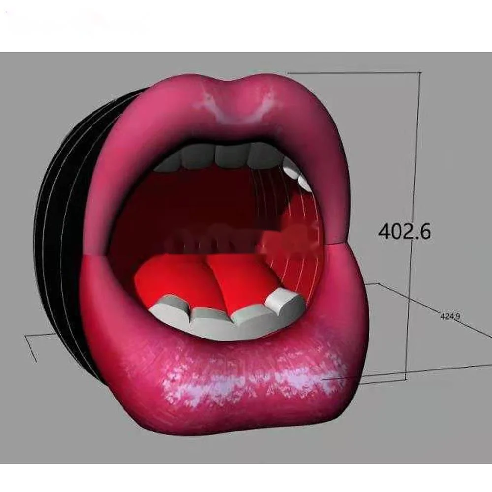 Commercio all'ingrosso incredibile modello di bocca gonfiabile aperta gigante rosso labbra Sexy palloncino Club Pub decorazione di eventi per feste, decorazioni per palcoscenici musicali