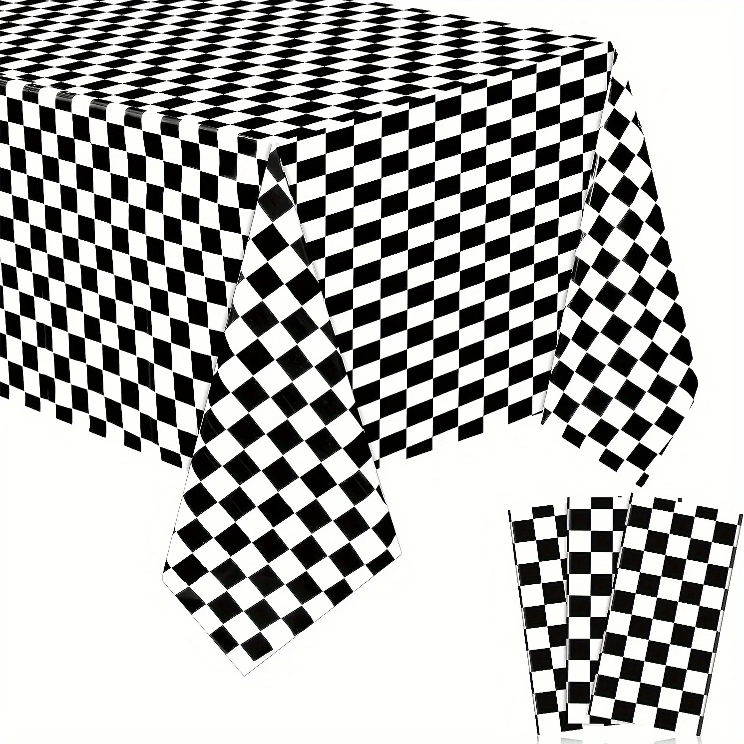 1pc Auto Geburtstag Party Supplies Racing Party Dekorationen Straße Tischdecke Racetrack Tischläufer Tischdecken 54X108'' Kariert