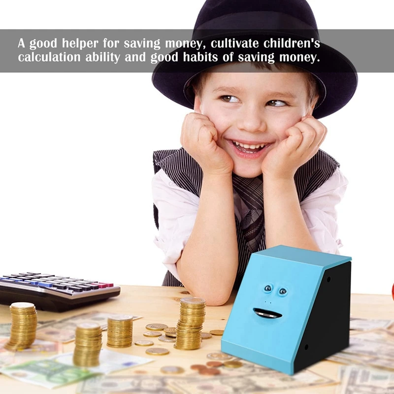 FULL-Battery Operated Novelty Monkey Money Saving Box Piggy Bank For 3 Years+ Kids Boys Girls Adults Birthday Day Gift