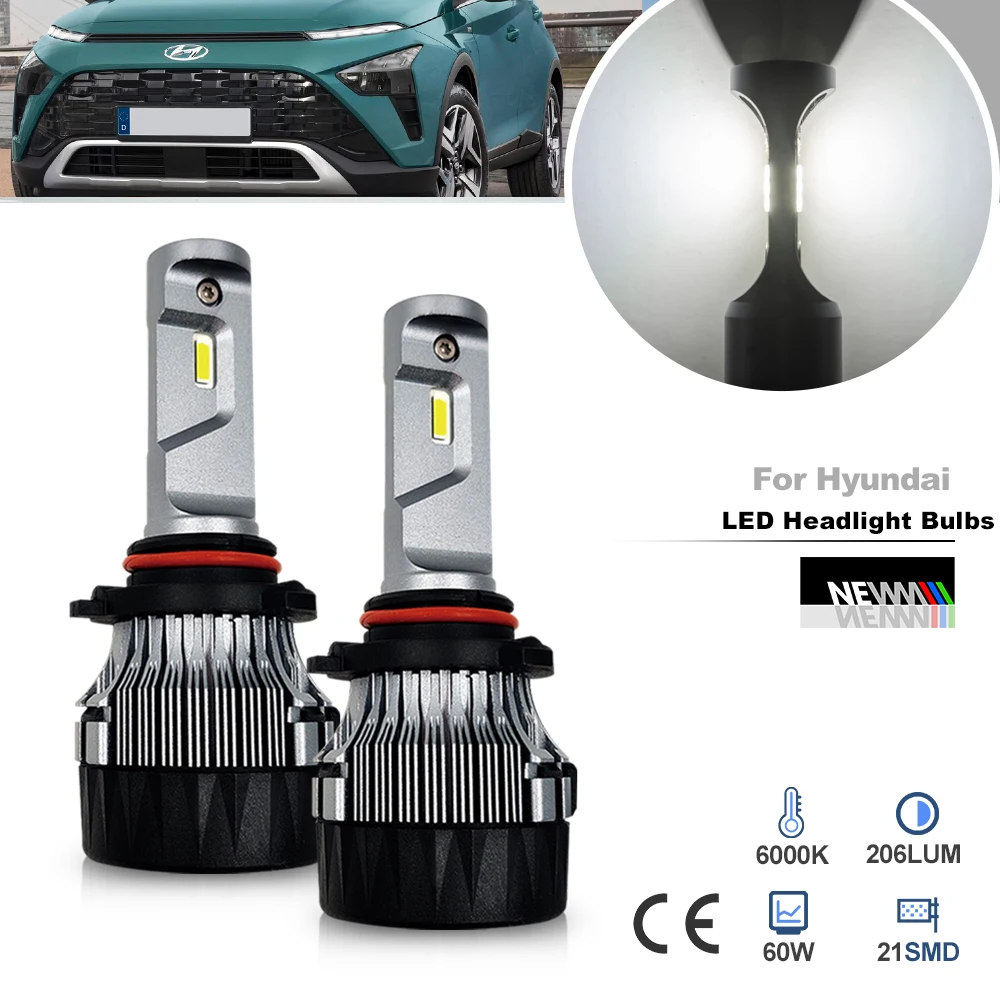 Pour Hyundai Bayon 9005 HB3 phare Led faisceau ampoule phare Canbus pas de scintillement phare de conduite feux de conduite