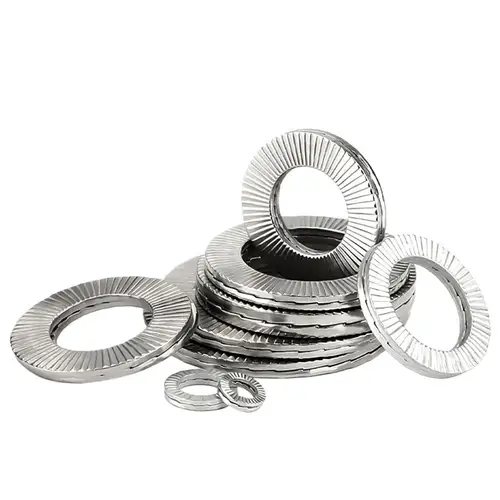 Imagen 1 del producto Arandela autoblocante de dos pliegues de doble pila, junta de acero inoxidable 304 316 dientes DIN25201, tipo pulverizador de granulado, unión mecánica