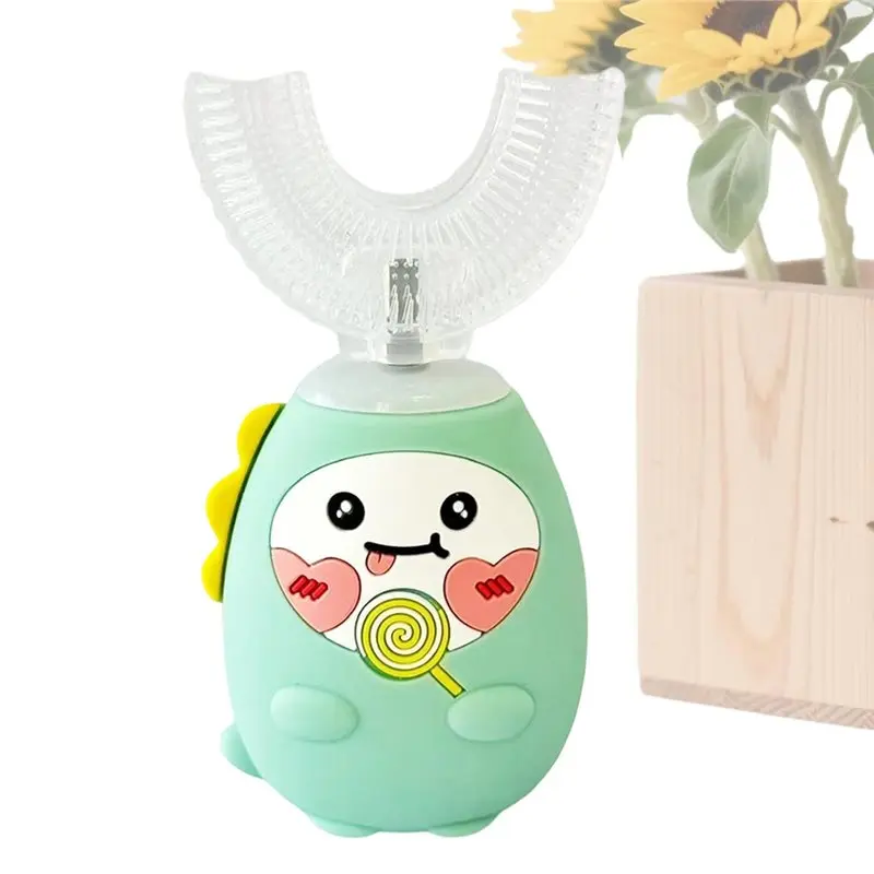 【ESSENTIALS 】Smart Timer 3-Mode U Shaped Toothbrush Kids Electric Full Mouth Teeth Cleaning Brush, Rechargeable Cleaner