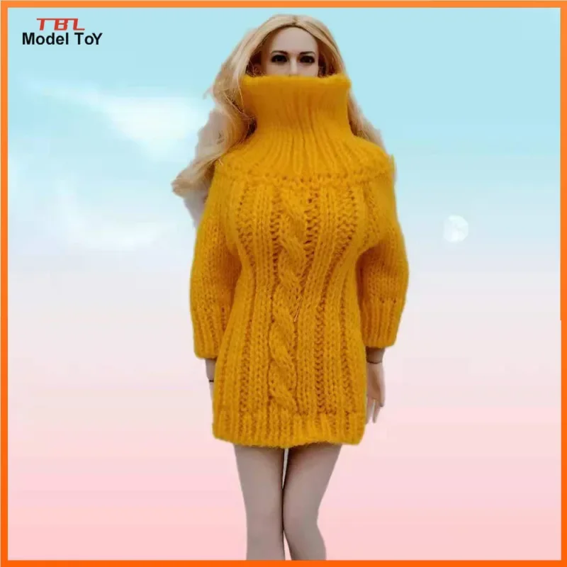 Tbleague 1/6 Scale Goose Yellow Female Soldier Long Sleeve Sweater Dress Clothes Model for 12in Phicen JIAOUL Doll Action Figure