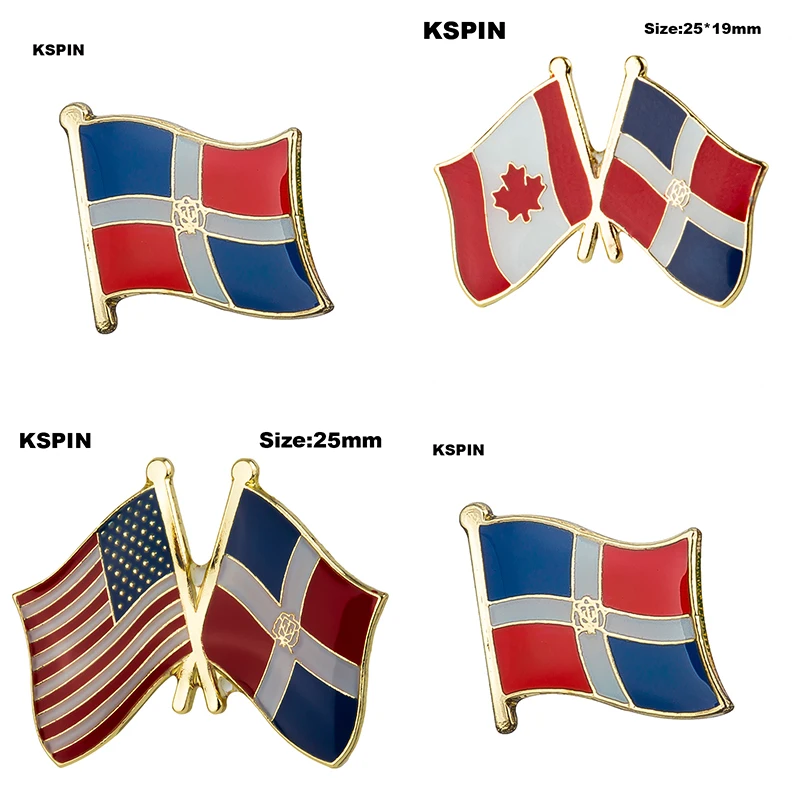 4pcs a Lot 10pcs a lot  Dominican Rep  Flag Laple Pin Badge Brooch