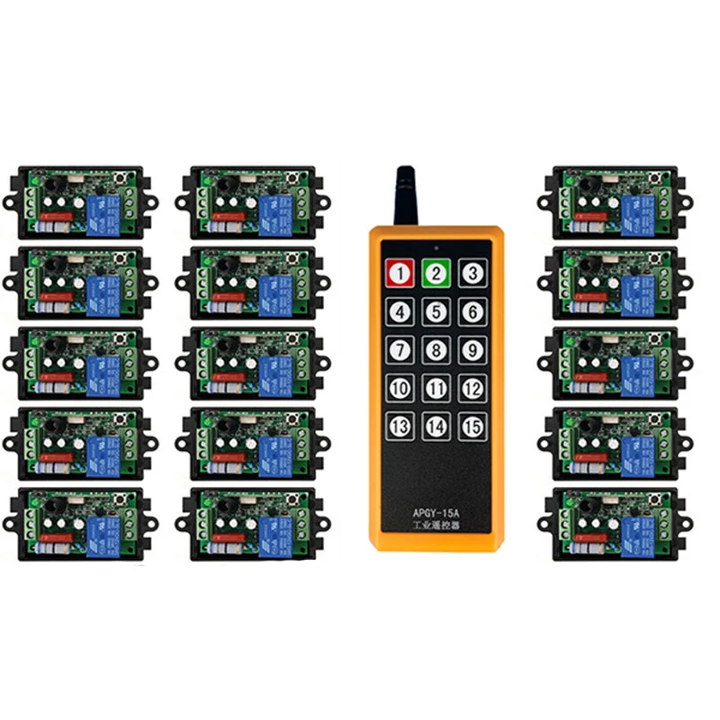 Imagem -03 - Industrial sem Fio Interruptor de Relé de Controle Remoto 433 Mhz 1000m de Longo Alcance ac 220v 1ch rf Luz Lâmpada Janela Portas de Garagem Obturador